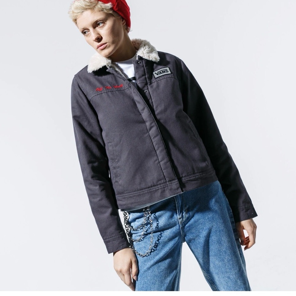 VANS JACKE OIL CHANGE GRAY JACKET SIZE MEDIUM